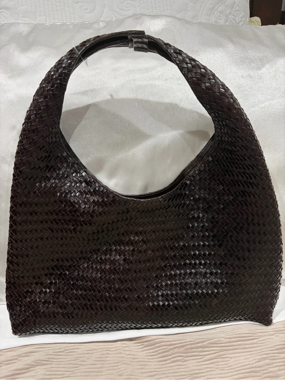 Mango  Dark brown Woven Hobo Bag - Women